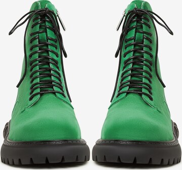 CESARE GASPARI Lace-Up Ankle Boots in Green