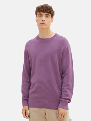 Pull-over TOM TAILOR DENIM en violet : devant