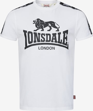 Tricou 'STOUR' de la LONSDALE pe alb: față
