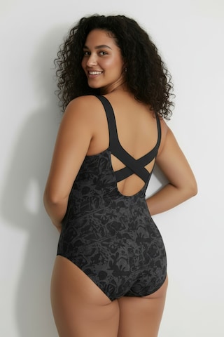Ulla Popken Bustier Badpak in Zwart