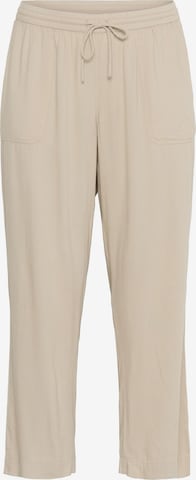 Pantalon 'Mille' KAFFE CURVE en beige : devant