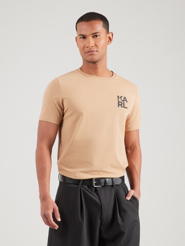 T-Shirt Karl Lagerfeld en beige : devant