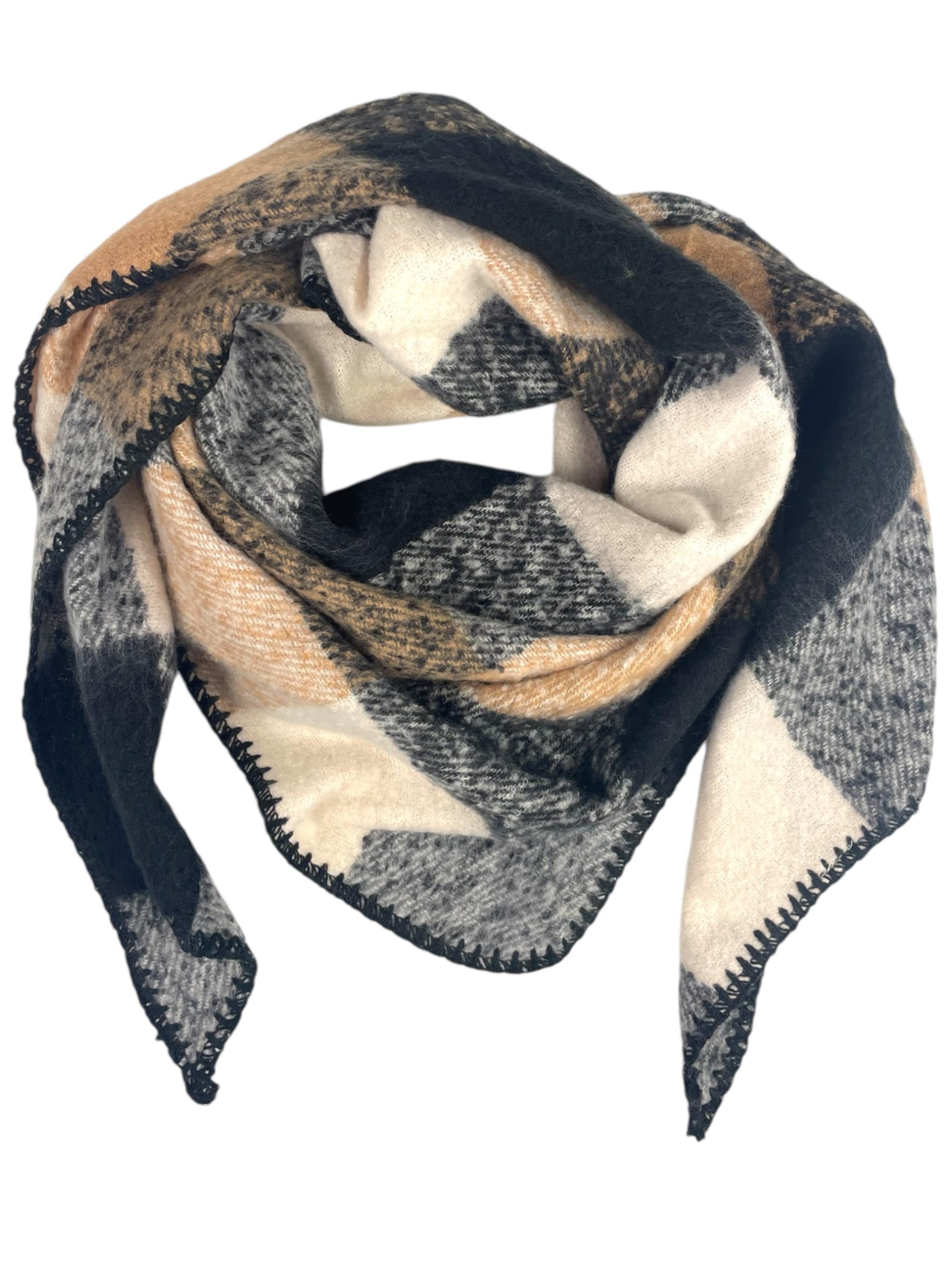 Kumixi Oversizeschal 'Dreiecksschal'‌‌‌‌‌ in Beige: Vorderseite