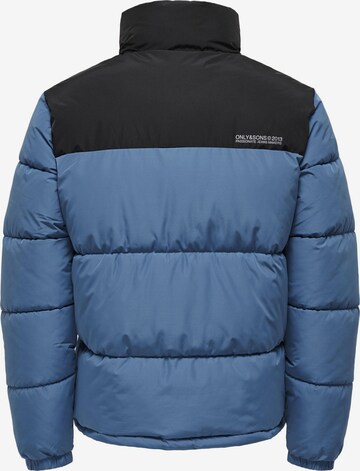 Only & Sons Winter Jacket in Blue