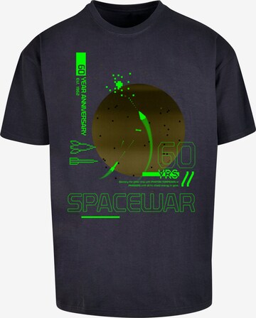 F4NT4STIC Shirt 'SpaceWar Retro Gaming SEVENSQUARED' in Blauw: voorkant