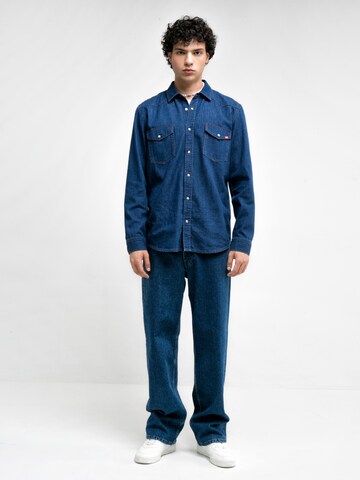 BIG STAR Regular fit Overhemd 'Western' in Blauw