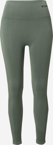 Hummel Skinny Sportbroek 'Tif' in Groen: voorkant