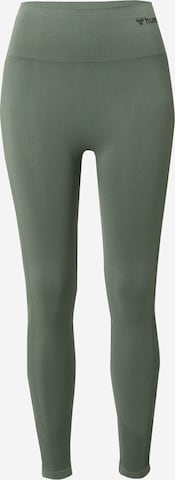 Hummel Skinny Workout Pants 'Tif' in Green: front