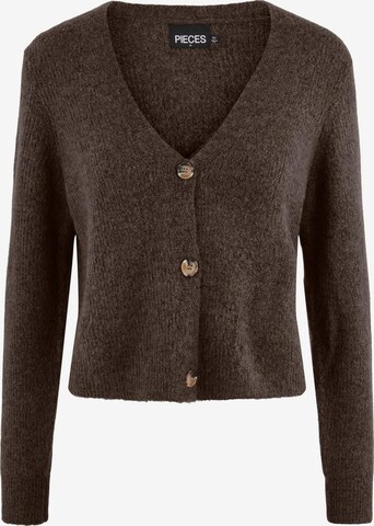 PIECES Knit Cardigan 'Ellen' in Brown: front