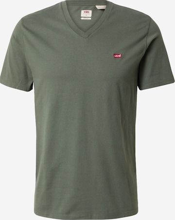 LEVI'S ® Tričko 'Housemark V Neck Tee' – zelená: přední strana