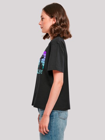 F4NT4STIC Shirt 'I Believe Ufo Alien Raumschiff Retro' in Black