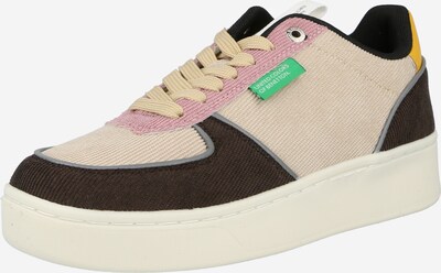 Benetton Footwear Niske tenisice u tamno plava / svijetlosmeđa / zlatno žuta / siva / prljavo roza, Pregled proizvoda