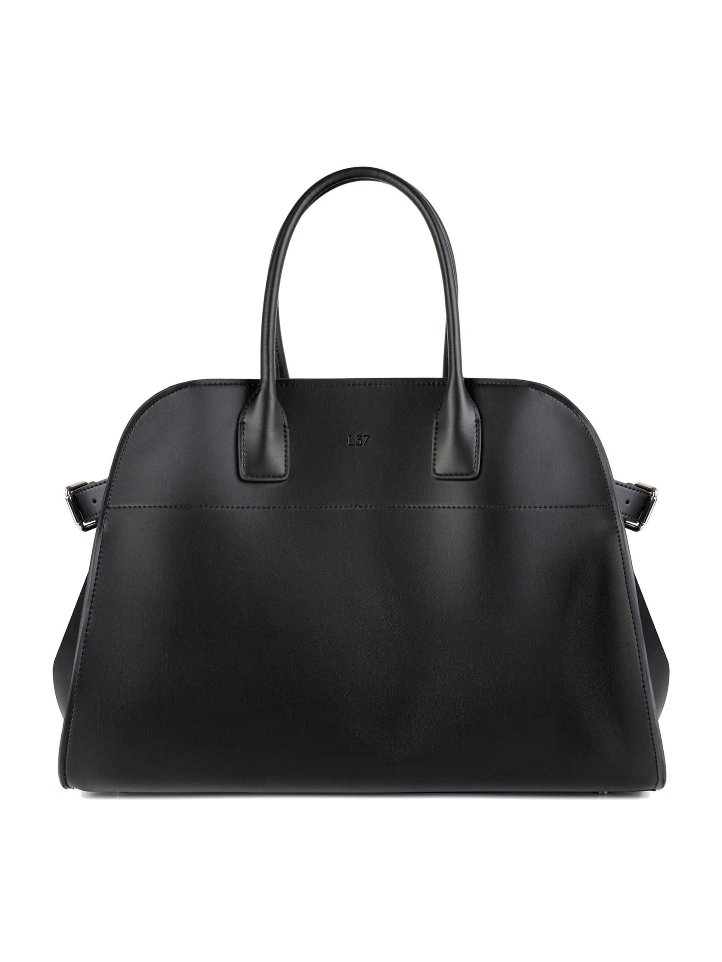 L37 HANDMADE SHOES - Bolso de mano 'BON VOYAGE' en negro: frente