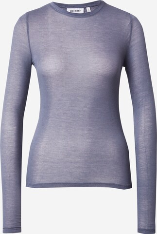 T-shirt WEEKDAY en violet : devant