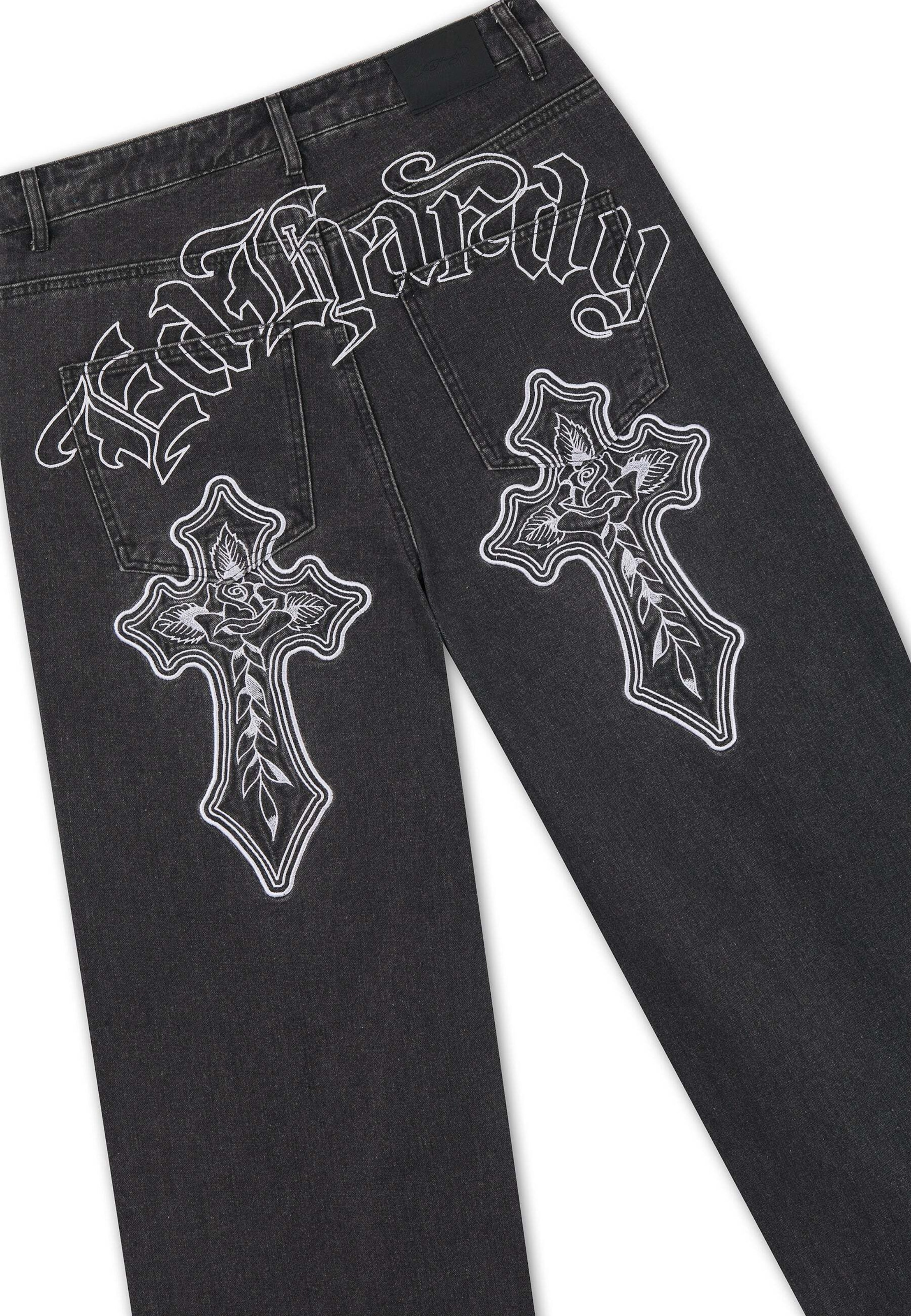 Ed Hardy Loosefit Jeans in Schwarz