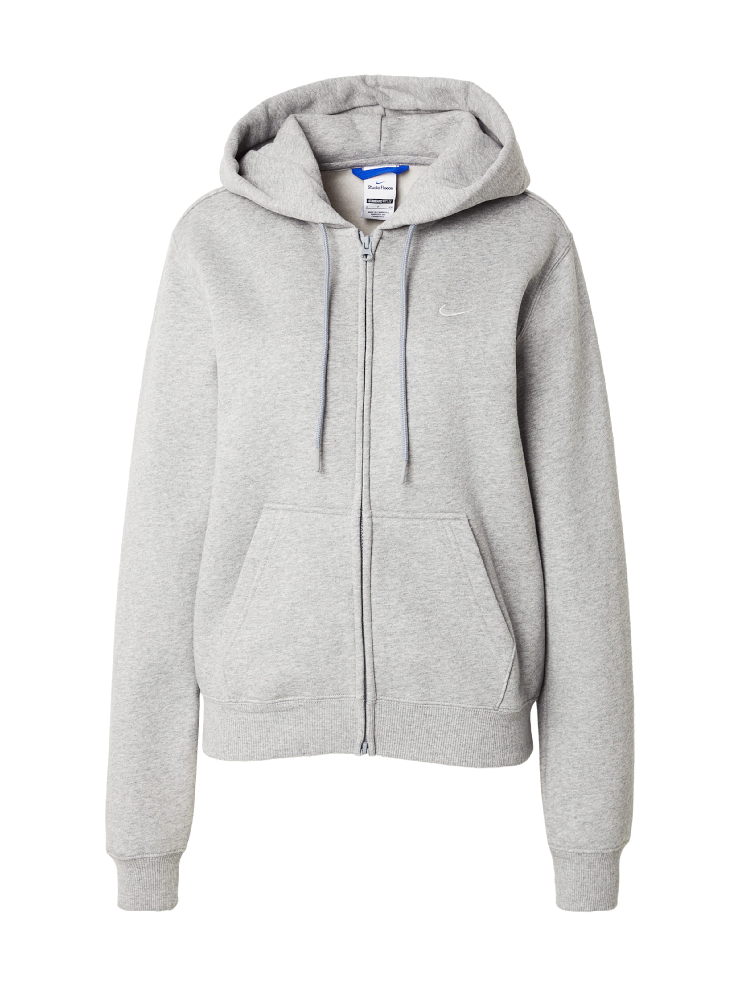 Nike Sportswear Sweatjacke 'Studio' in Grau: Vorderseite