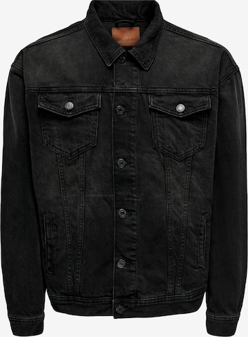 Only & Sons Between-season jacket in Black: front