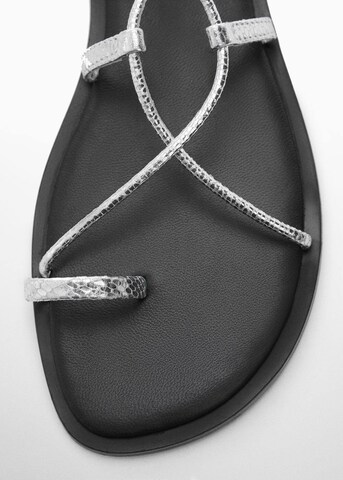 MANGO Strap Sandals 'Gozo' in Silver