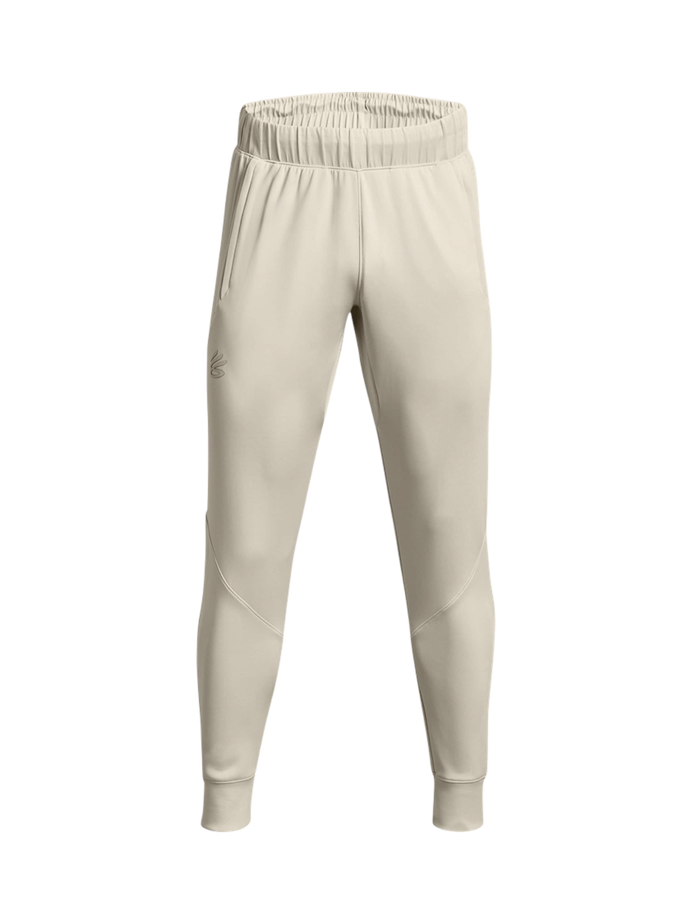 UNDER ARMOUR Tapered Sporthose 'Curry Playable' in Weiß: Vorderseite