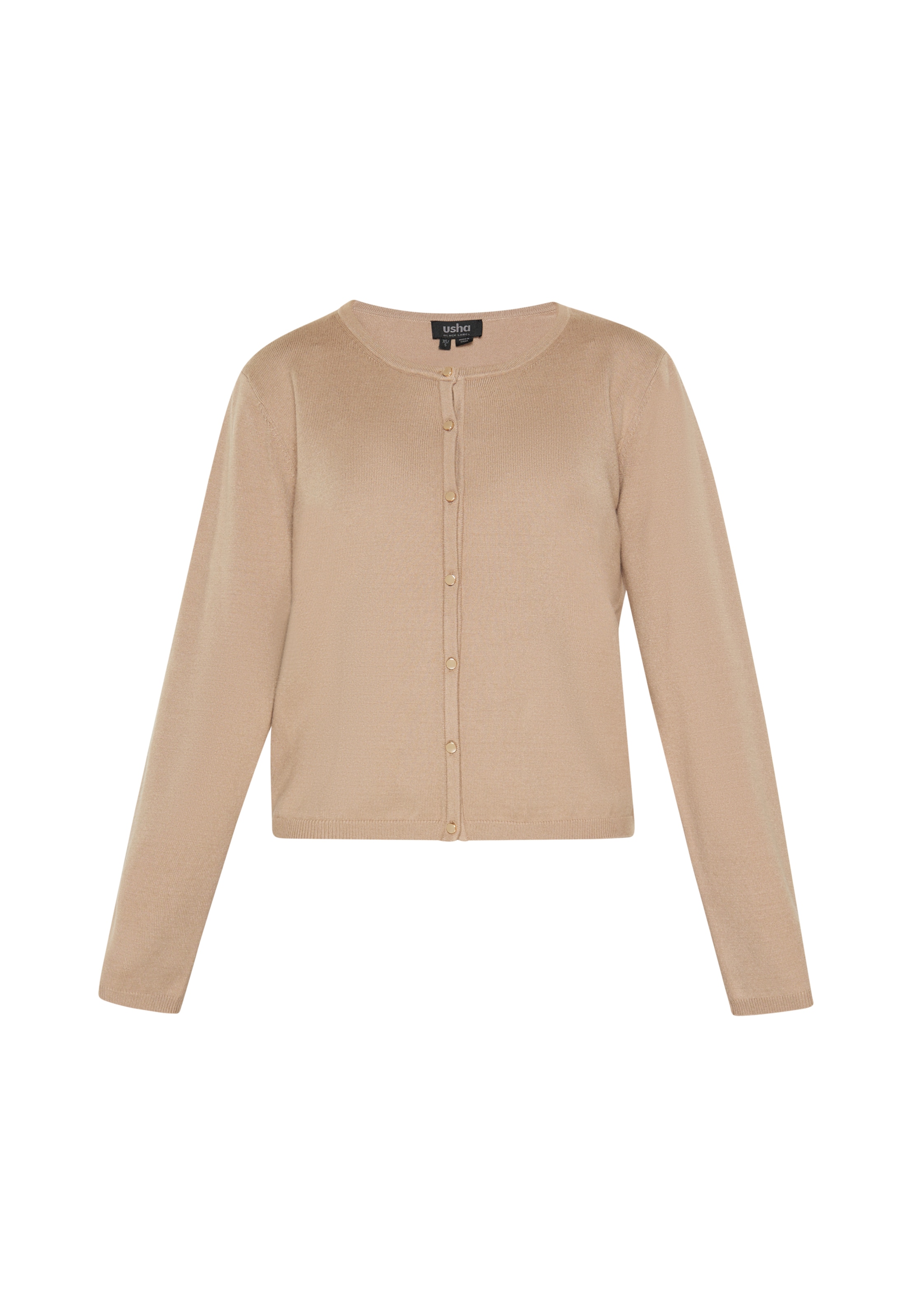 usha BLACK LABEL Gebreid vest 'Classic' in Beige: voorkant