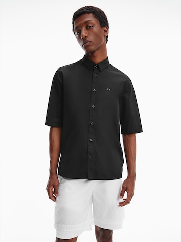 Calvin Klein Regular fit Overhemd in Zwart: voorkant
