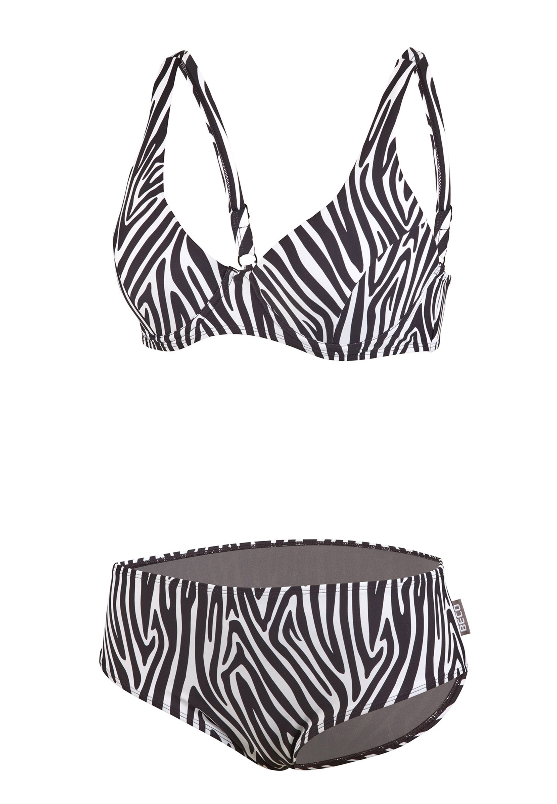 BECO the world of aquasports Bralette Bikini 'Zebra Vibes' in Black