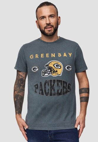 Recovered Shirt 'NFL Green Bay Packers' in Grijs: voorkant