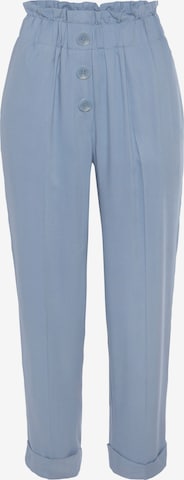 LASCANA Loose fit Pleat-Front Pants in Blue: front