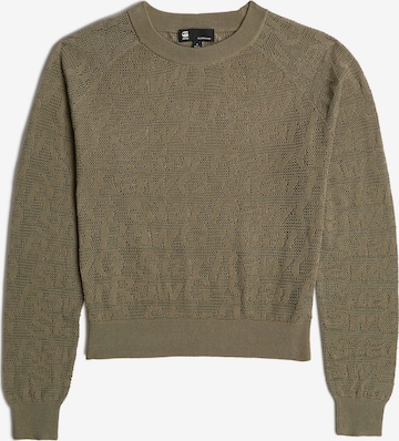 Pull-over 'Pointelle' G-STAR en vert : devant