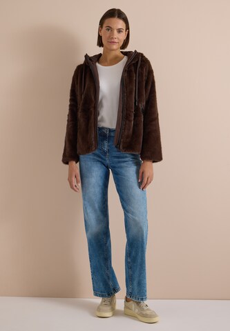 CECIL Fake Fur Jacke mit Softshelldetails in Braun