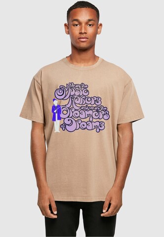 ABSOLUTE CULT T-Shirt 'Willy Wonka - Dreamers' in Braun: predná strana