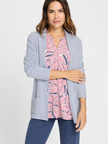 Olsen Cardigan in Blazer-Optik, mit aufgesetzten Taschen in Blau: Vorderseite