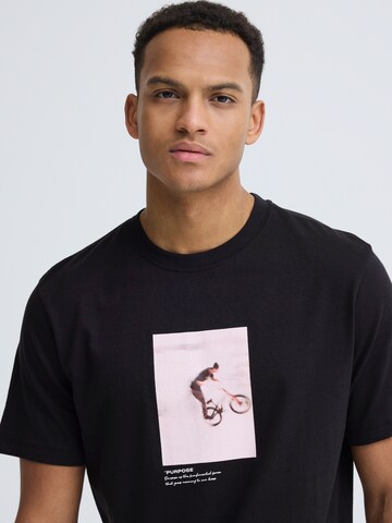 BLEND Тениска 'BHKOLE PHOTOPRINT' в синьо