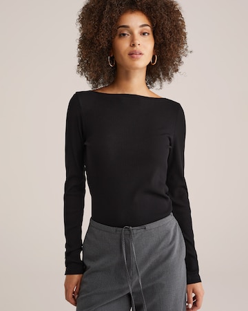 WE Fashion Shirt in Zwart: voorkant