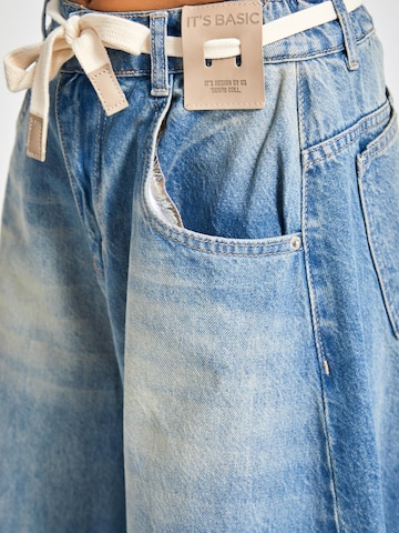 IT'S BASIC Loose fit Jeans 'Barrel Balloon Mid Rise Jeans' in Blue