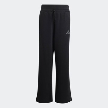 ADIDAS SPORTSWEAR Wide leg Workout Pants in Black: front