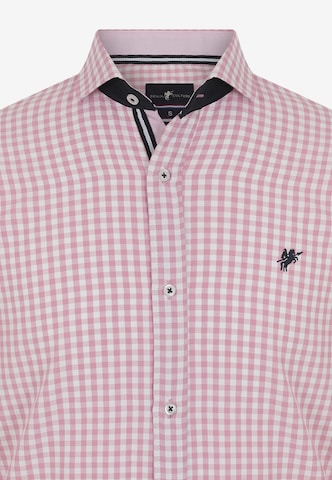 DENIM CULTURE Regular fit Button Up Shirt 'Jonas' in Pink