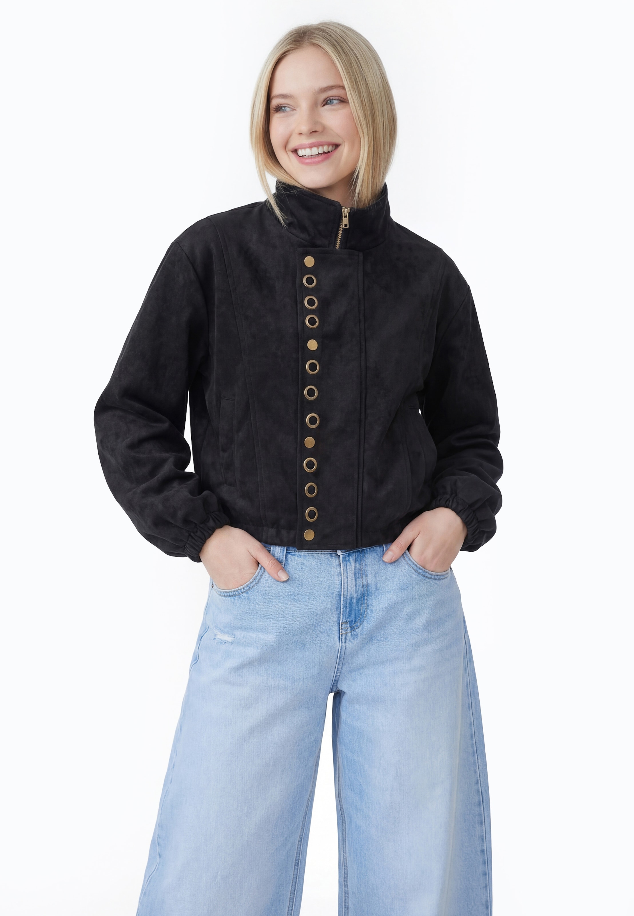 MYMO - Chaqueta de entretiempo en negro: frente