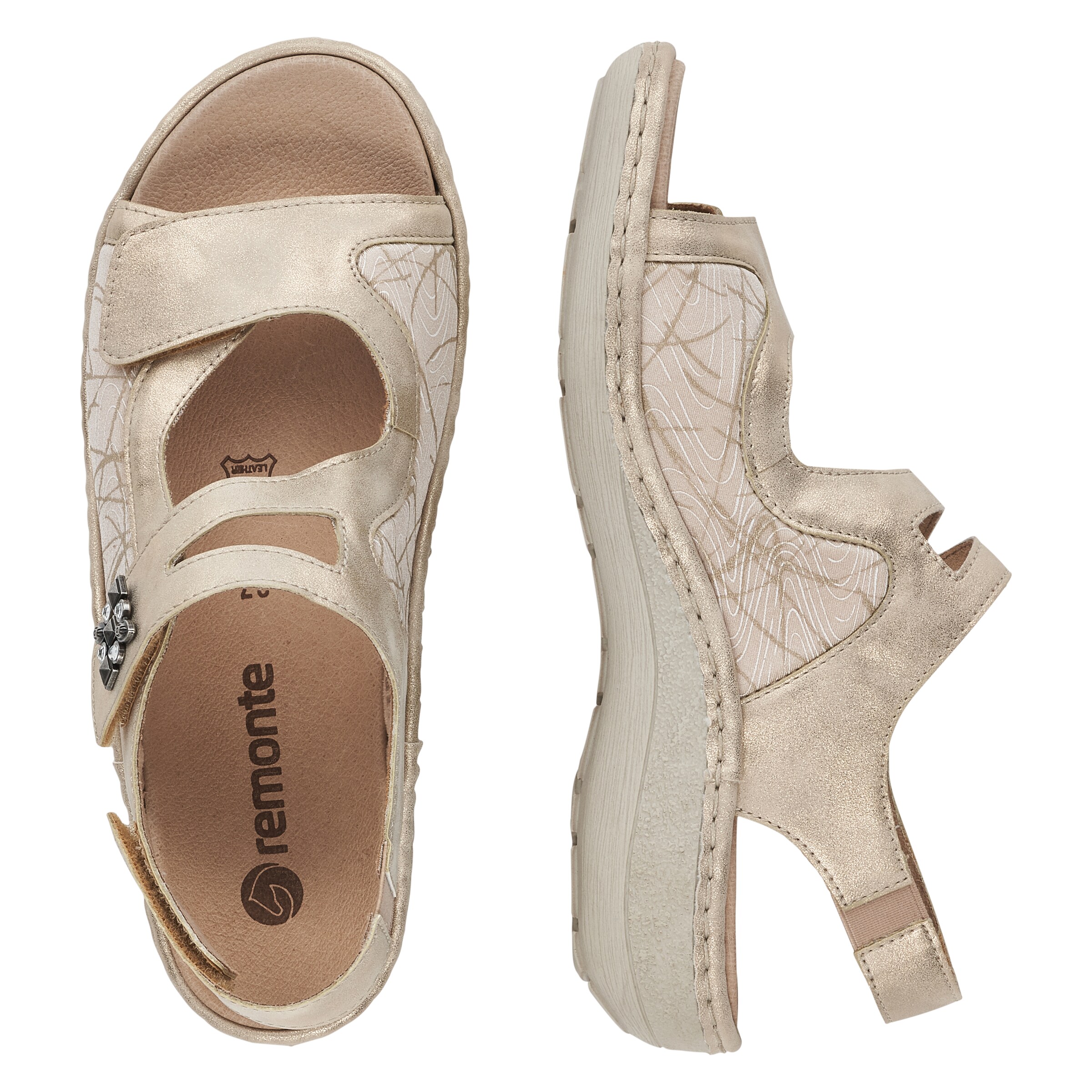 REMONTE Strap Sandals in Beige