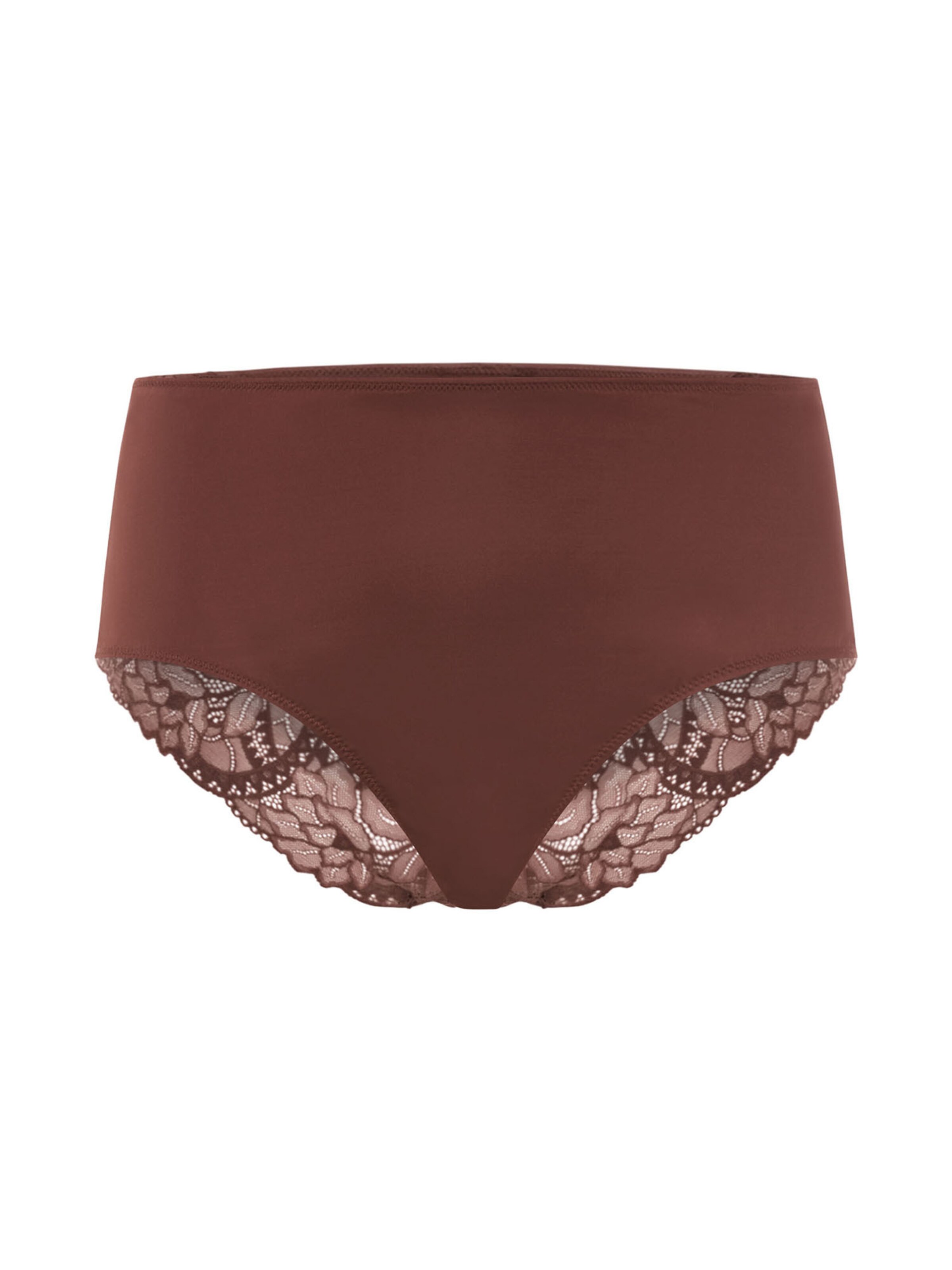 Slip ' Azelia ' Hanro en marron : devant