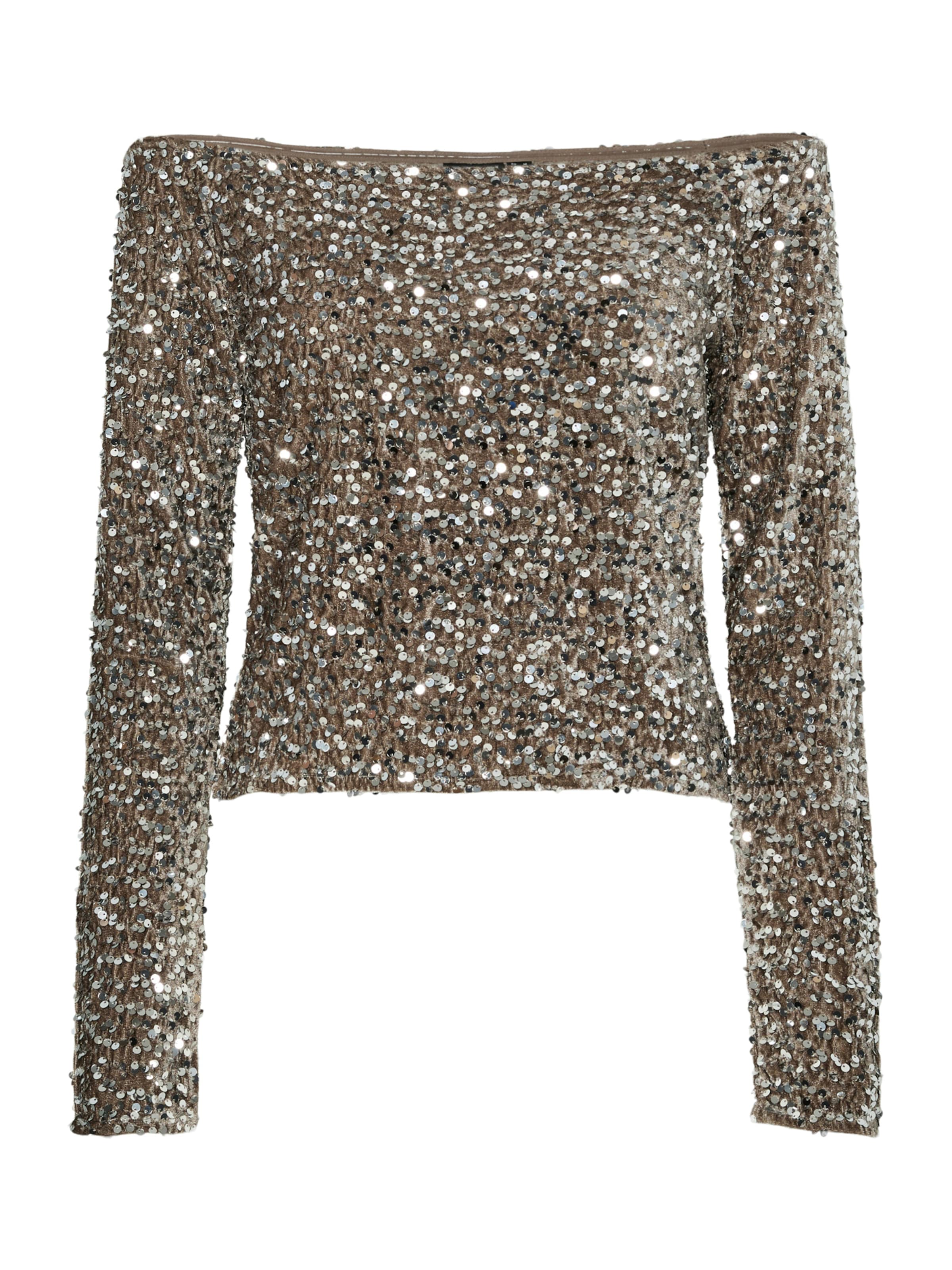 PIECES Blouse 'PCKam' in Dark brown / Silver, Item view