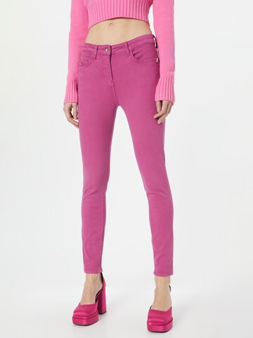 PATRIZIA PEPE - Skinny Calças de ganga em rosa: frente