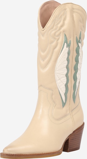 Cizme de cowboy 'Jukeson' BRONX pe crem / verde deschis / alb, Vizualizare produs