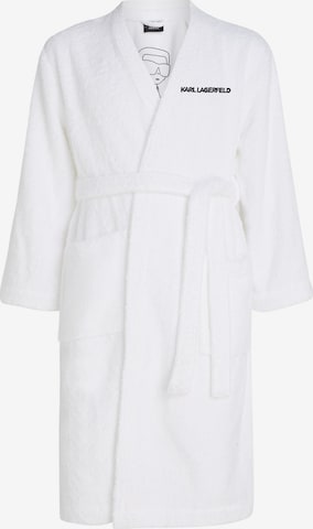 Karl Lagerfeld Bathrobe long 'Ikonik 2.0' in White: front