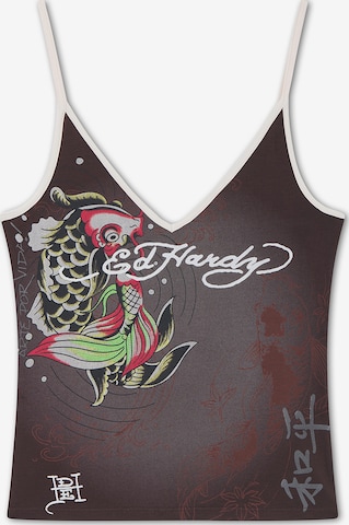 Top de la Ed Hardy pe maro: față