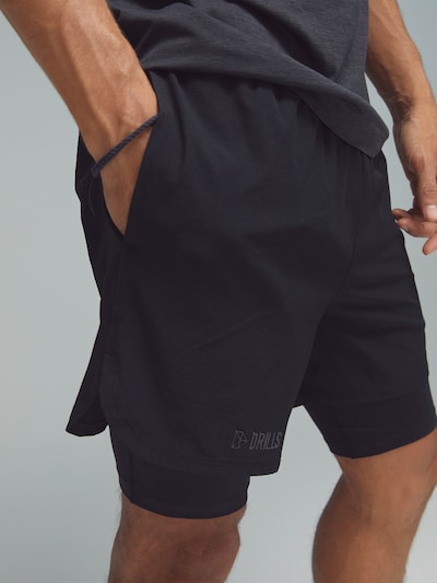 DRILLS Apparel Sporthose 'XFUNCTION 2-in-1 Shorts'‌‌‌‌‌ in S in schwarz, Produktansicht