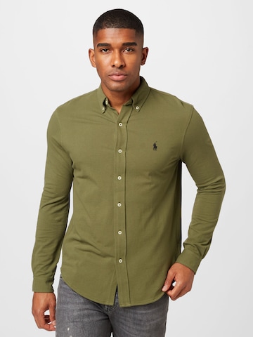 Slim fit Camicia di Polo Ralph Lauren in verde: frontale