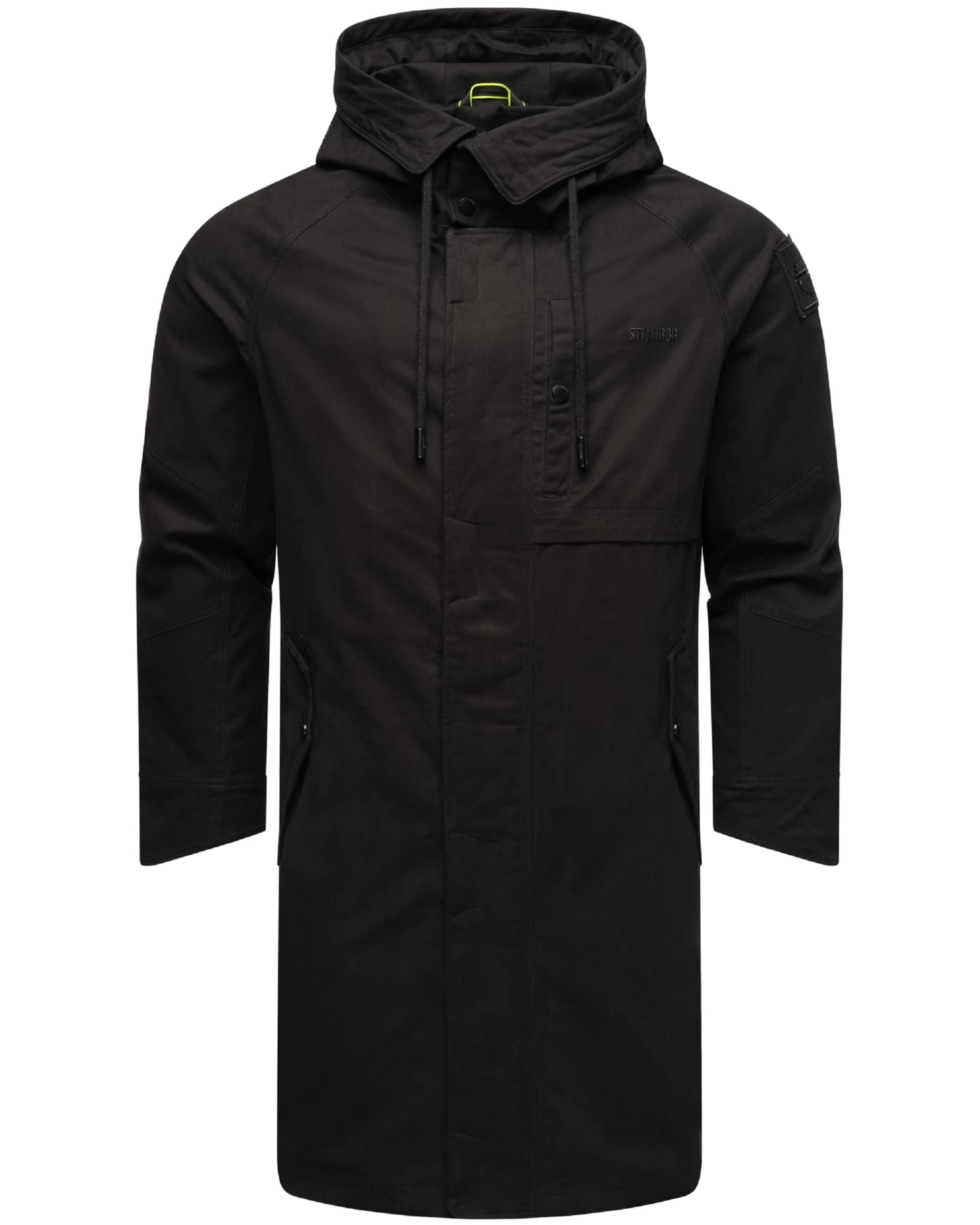 STONE HARBOUR Between-seasons coat 'Yaroon' in Black: front