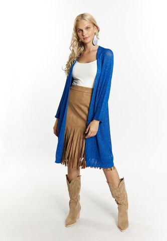 IZIA Gebreid vest in Blauw: voorkant