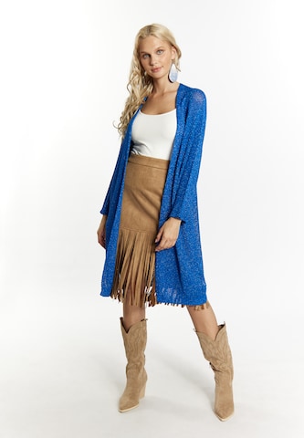 IZIA Knit Cardigan in Blue: front